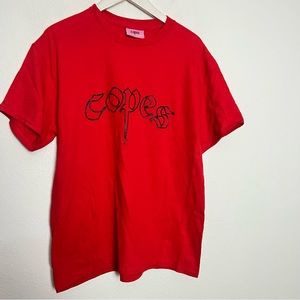 New Copes Red Crew Neck Tee T-Shirt Size Large